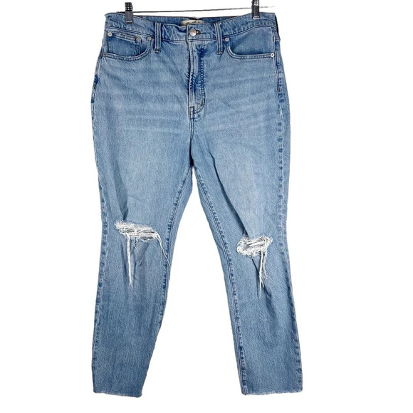 MADEWELL The Perfect Vintage Jeans Light wash distressed raw hem size 31 - Picture 5 of 8